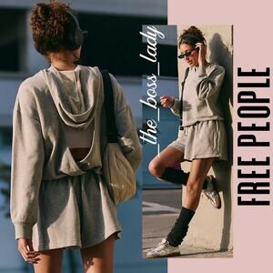 Free People romper hooded activewear cutout back onesie jumpsuit workout XS